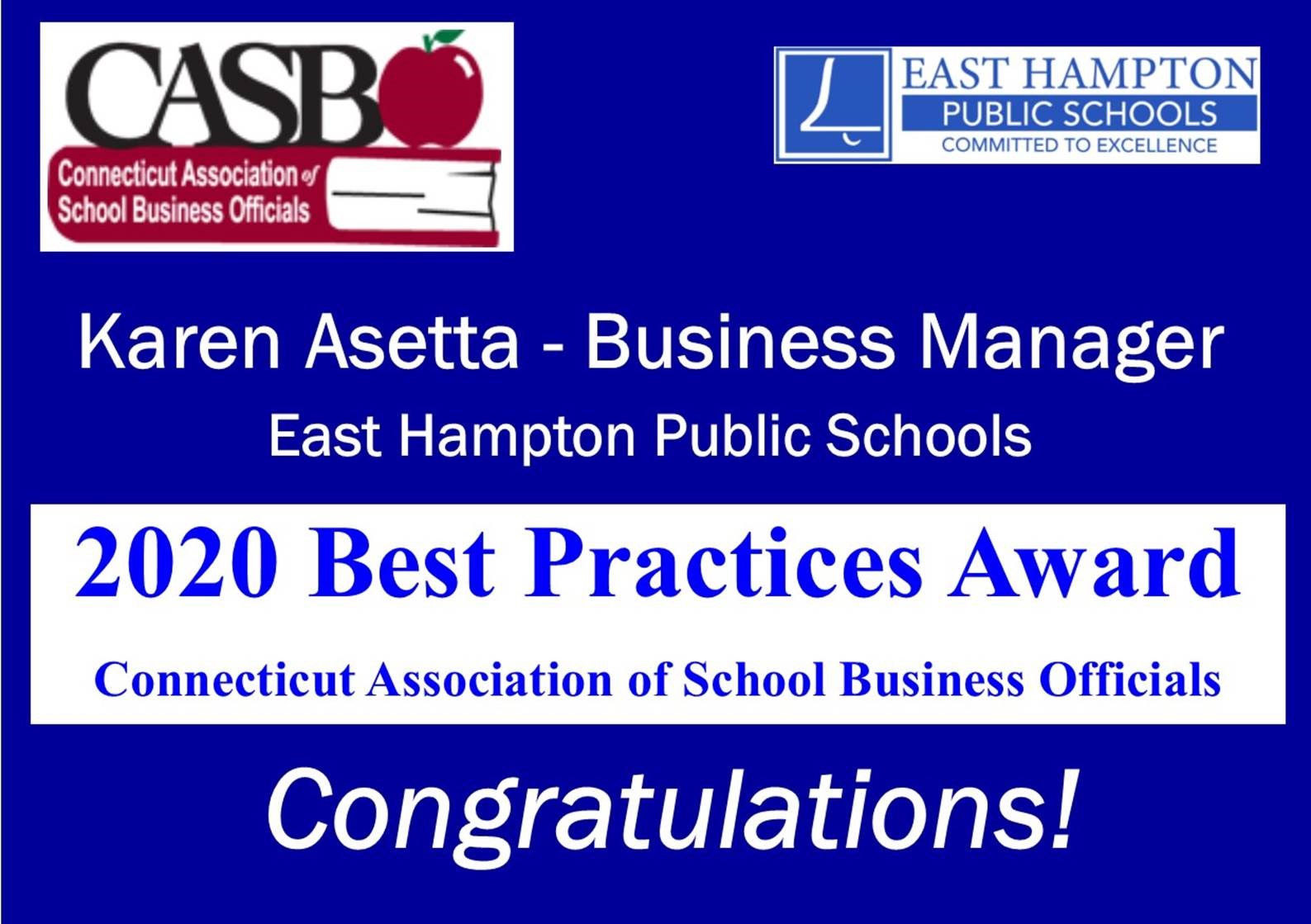 Karen Asetta - Business Manager East Hampton Public Schools