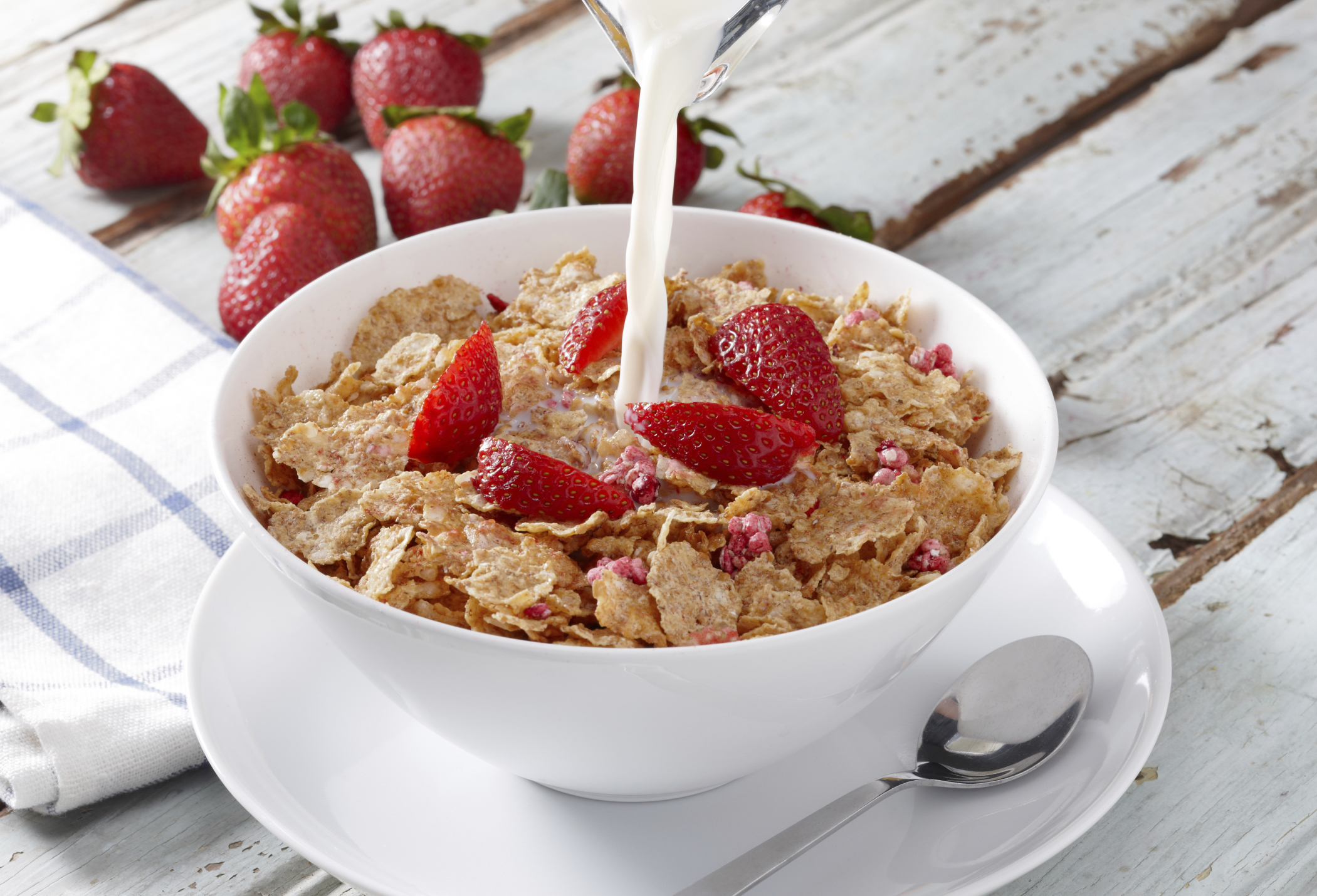 Cereal with strawberries