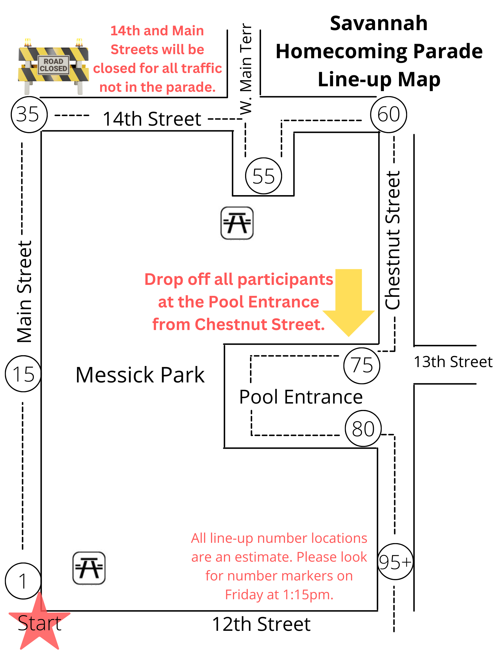 Parade Line up map