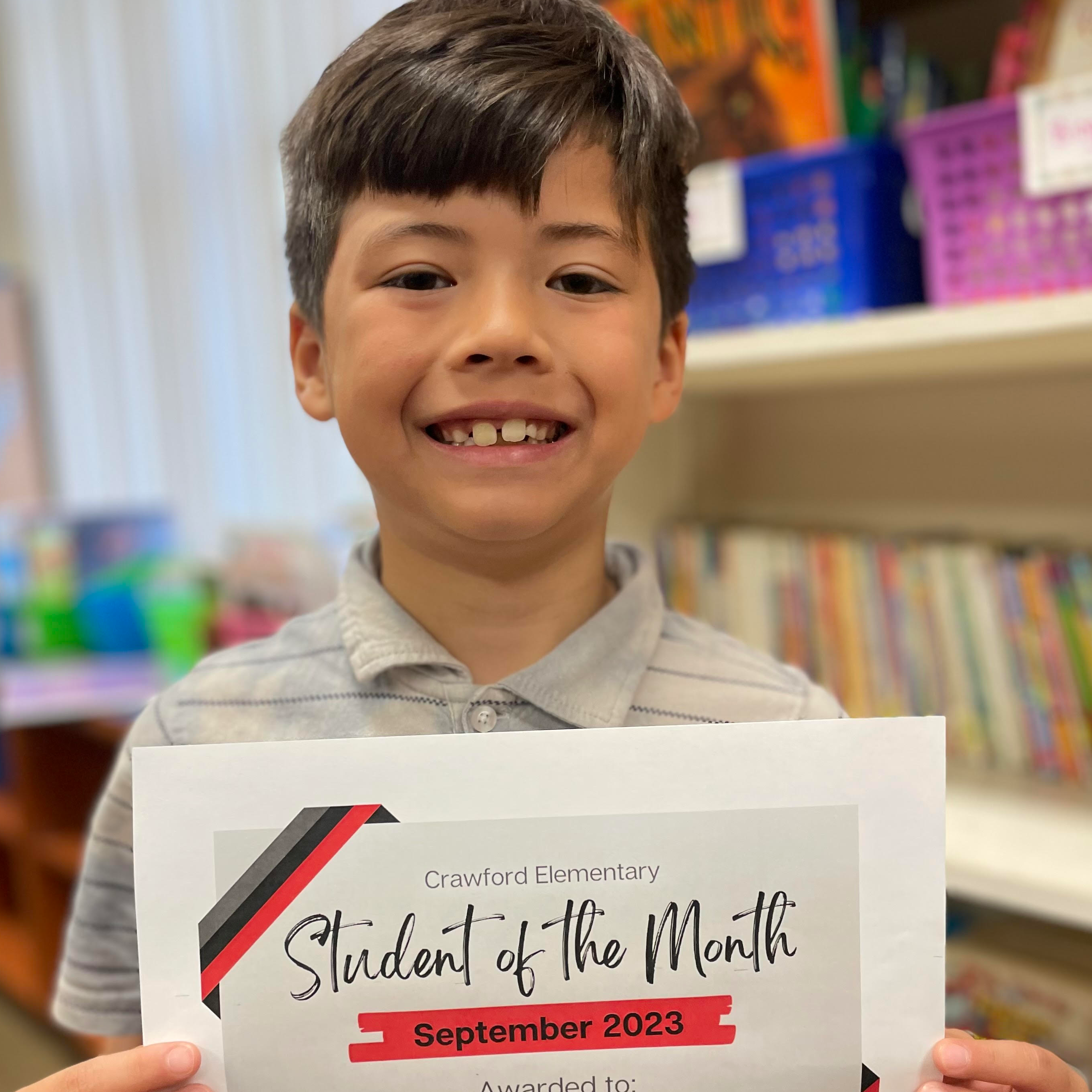 Crawford Elementary Student of the Month