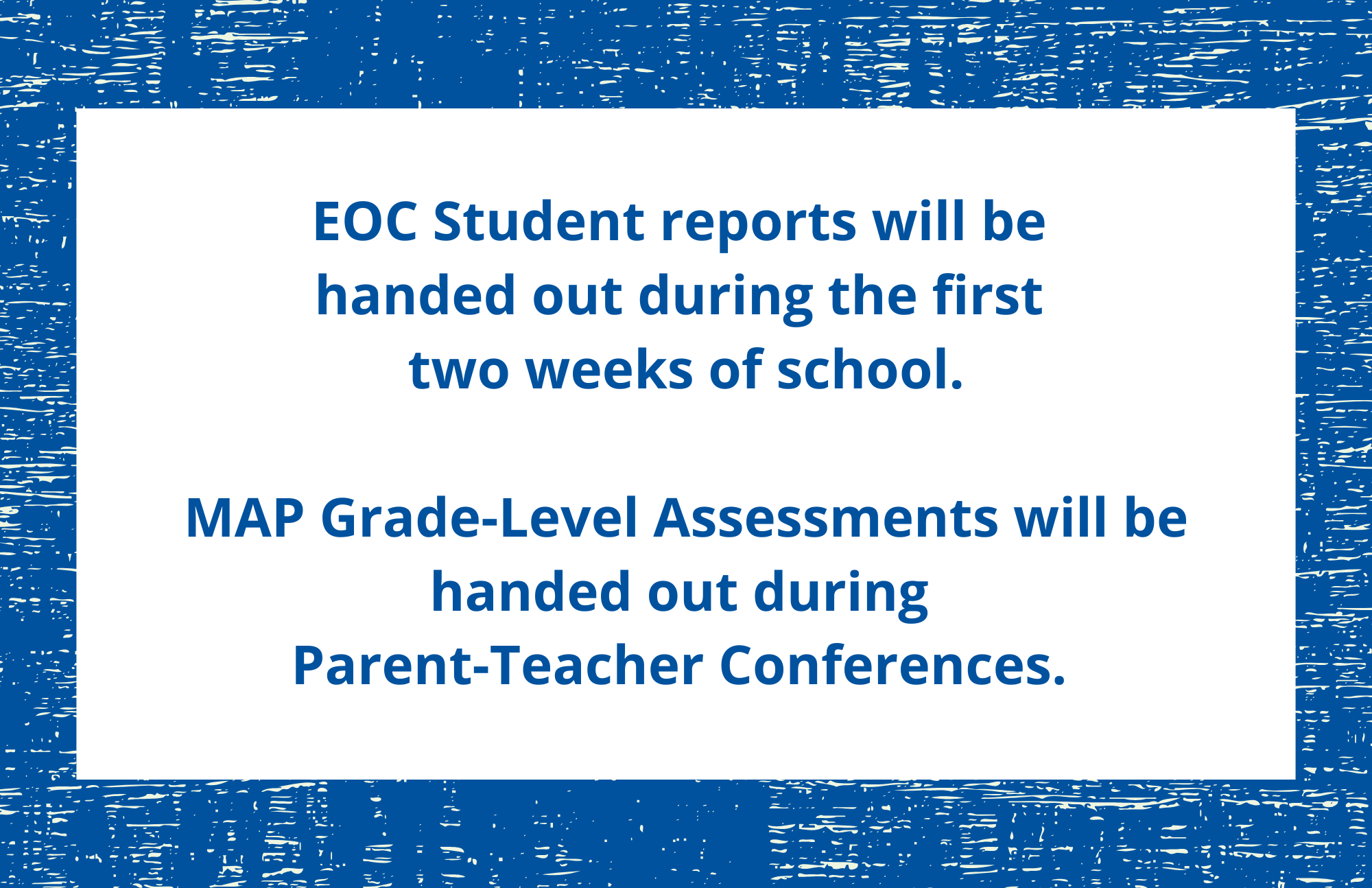 Testing Results First of School Year
