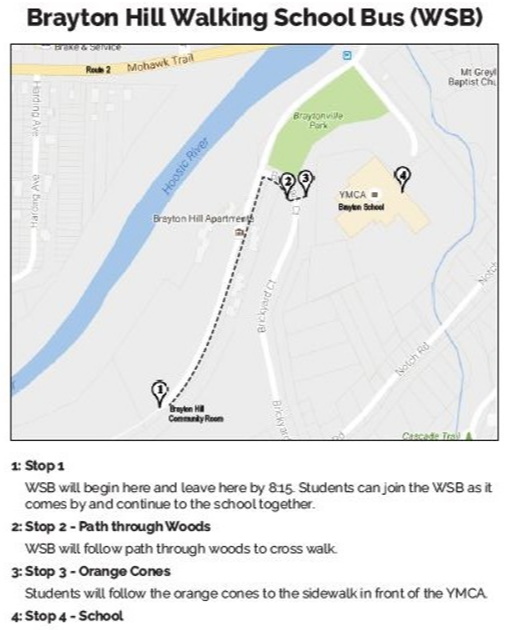 Walk to School Map Brayton 2