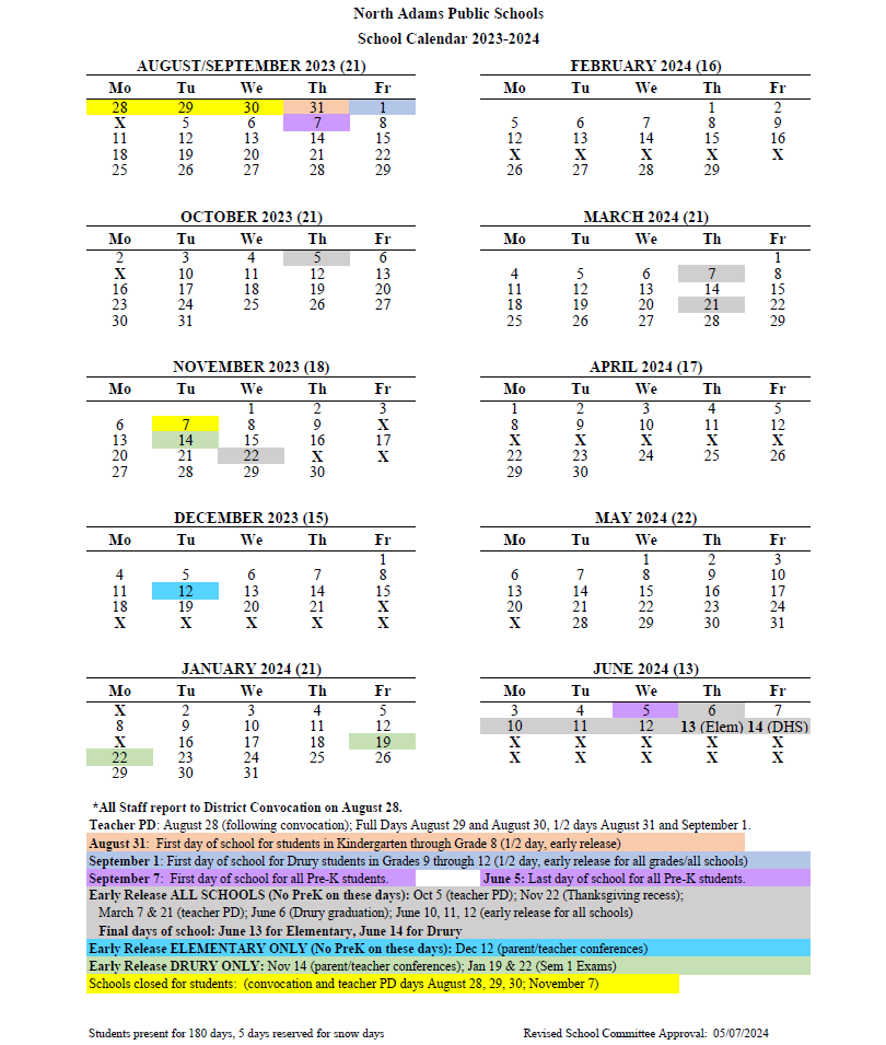 NAPS 2023-2024 Calendar