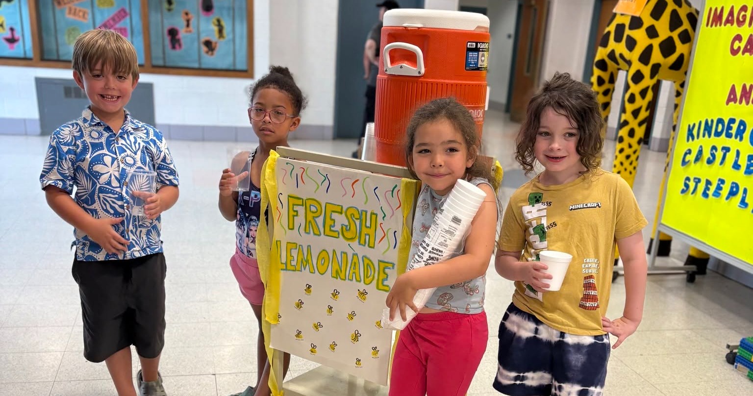 Students delivering lemonade