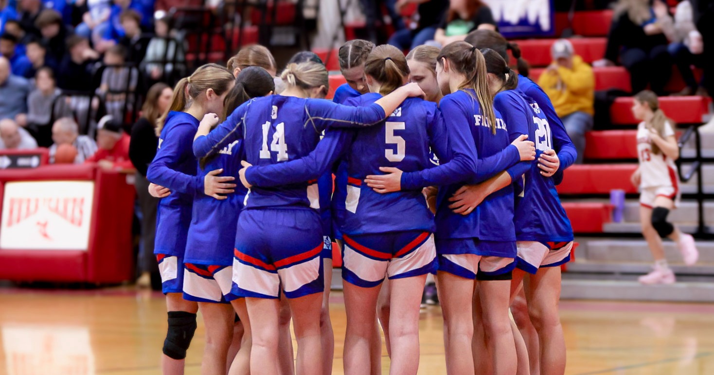 Girls basketball huddle