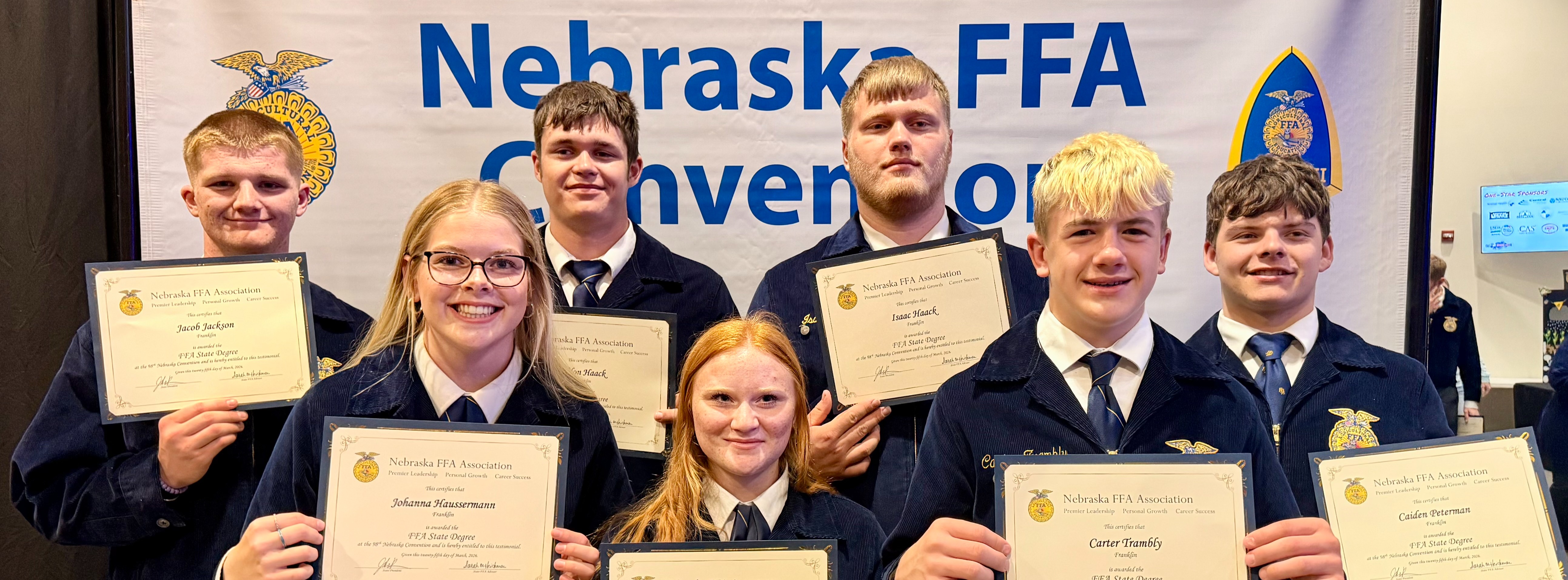 Students who earnded State FFA Degrees