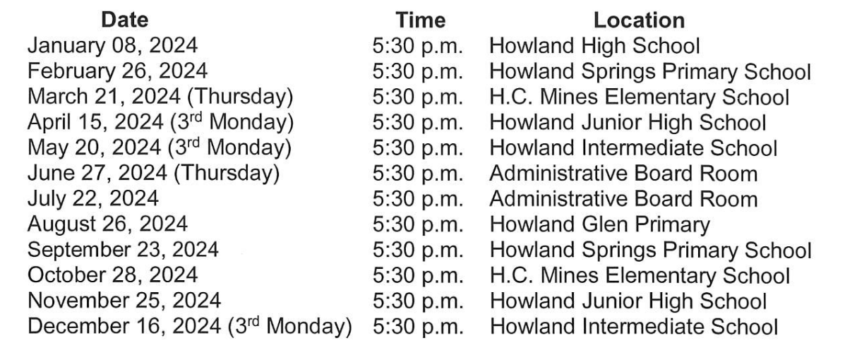 Board of Education | Howland Local Schools