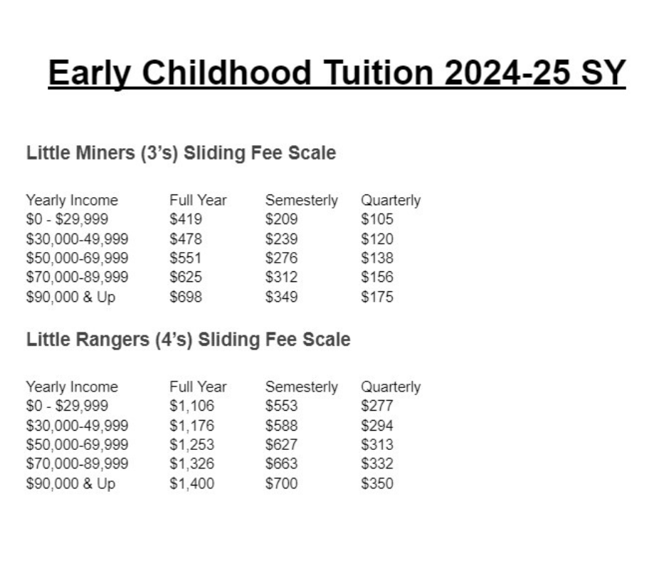 Sliding Fee Tuition 24-25