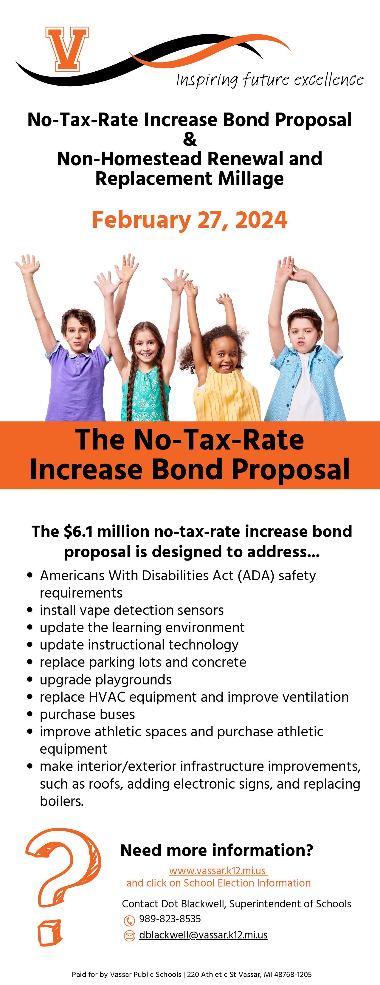 No Tax Rate Bond Proposal Info