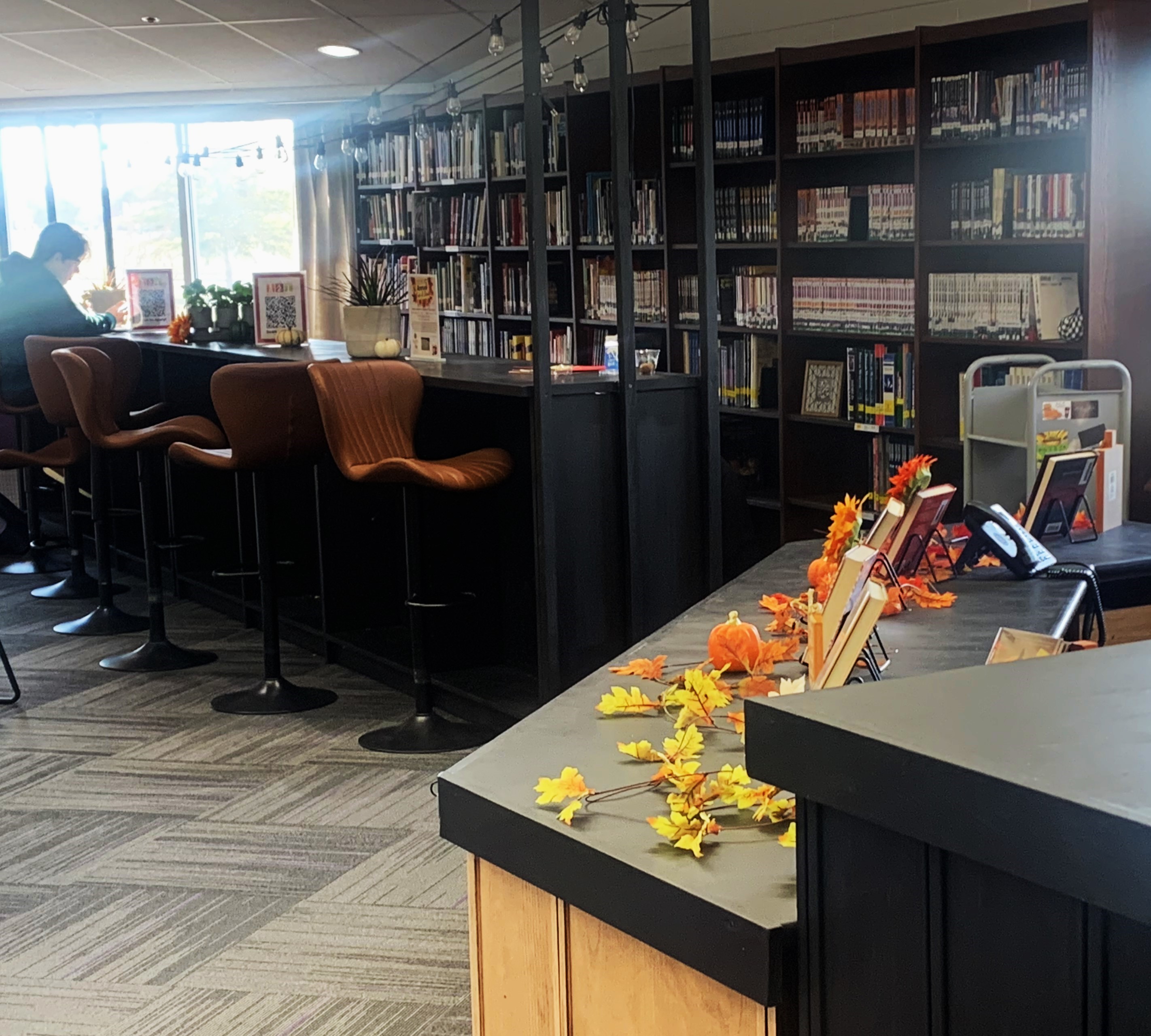 a student reading in the student support center