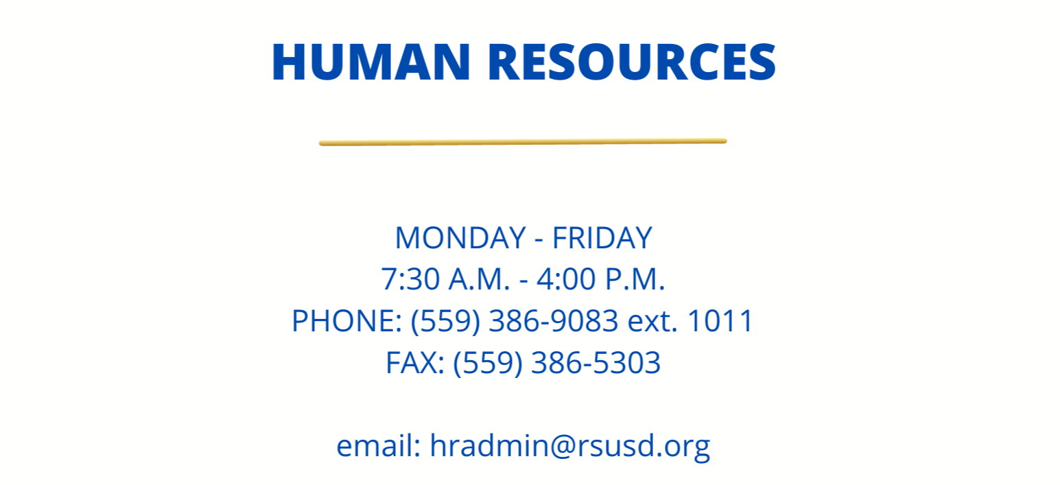 RSUSD Human Resources operating info