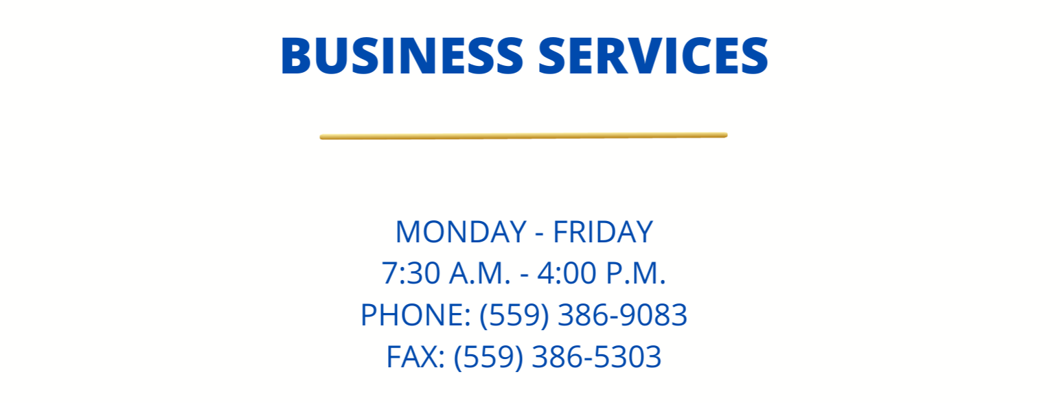 Business Services Operating Hours Information