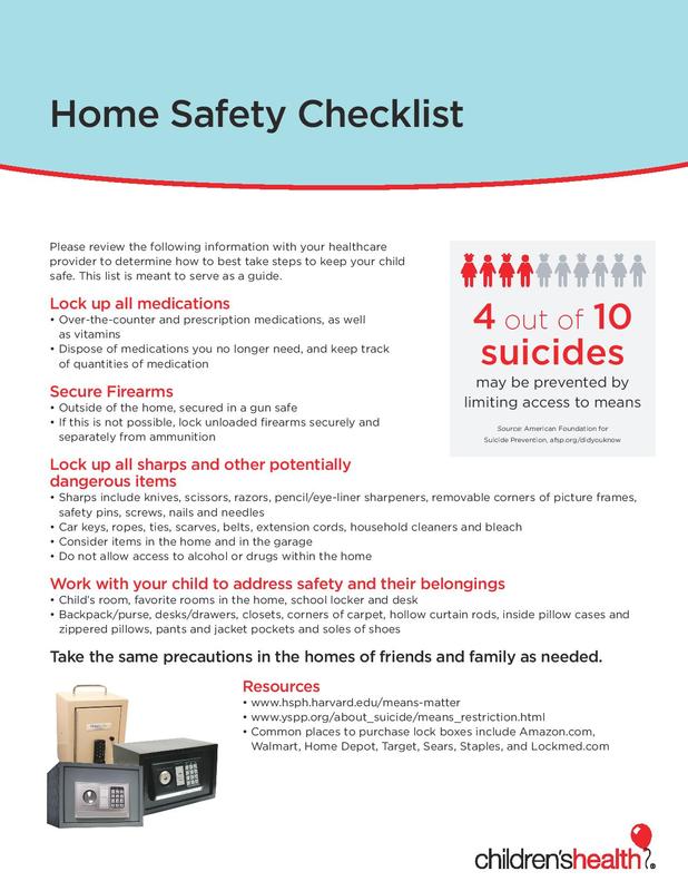 Home Safety Checklist | Winona ISD