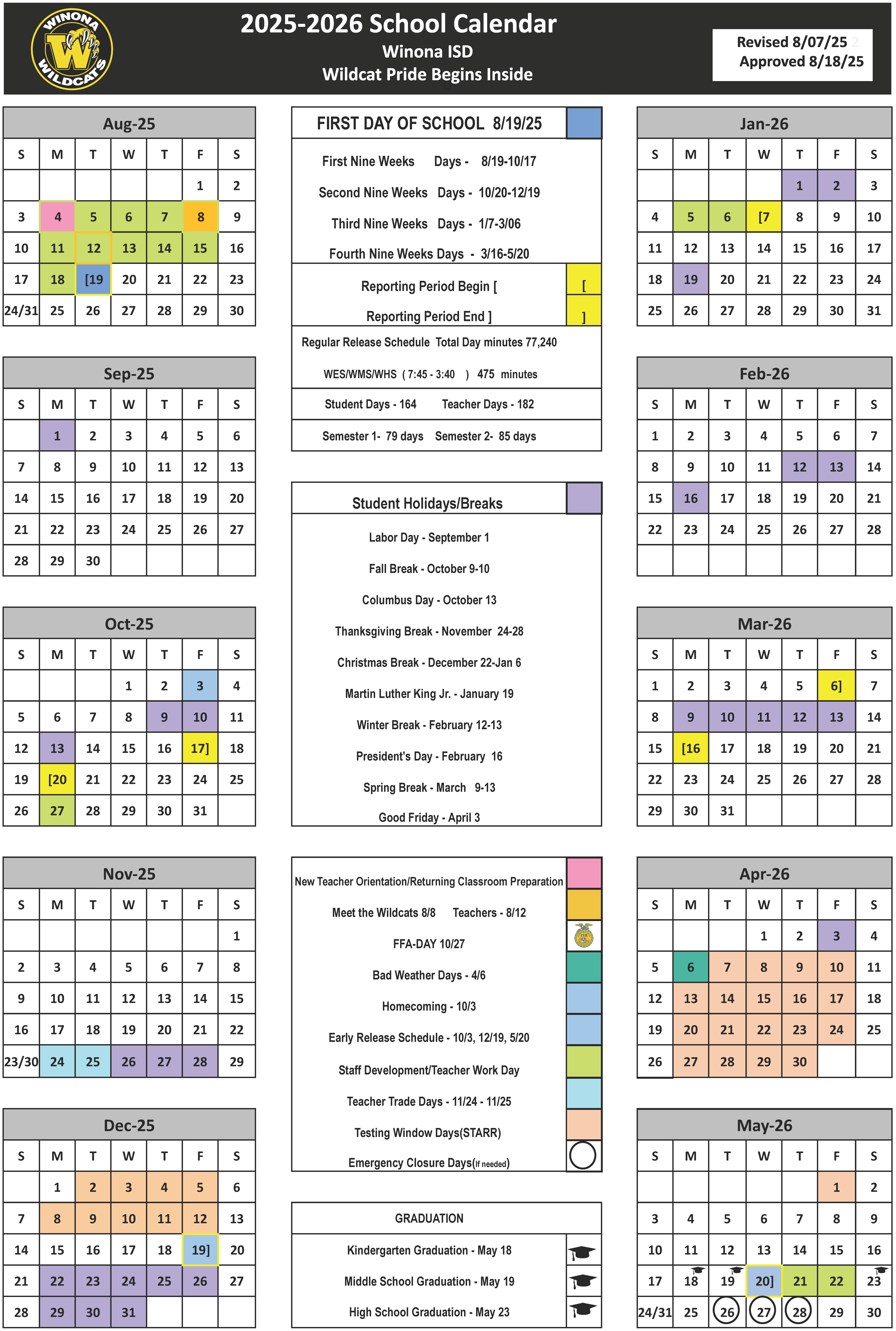District Calendar (2025-2026)