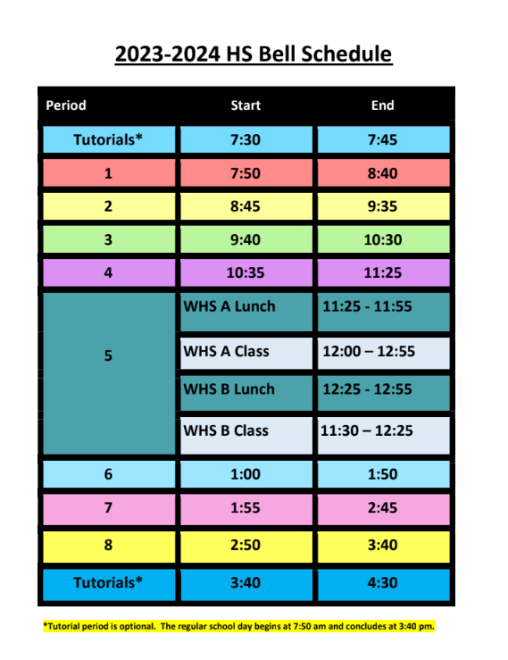 BELL / ACTIVITY SCHEDULE | Winona High School