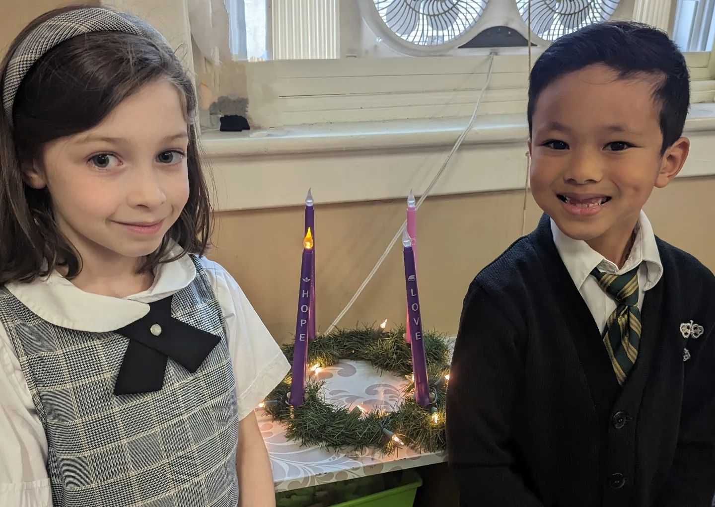 1st grade students in St. Peter school uniform