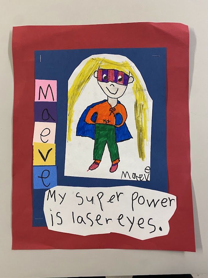 1st grade makes a superhero version of themselves!