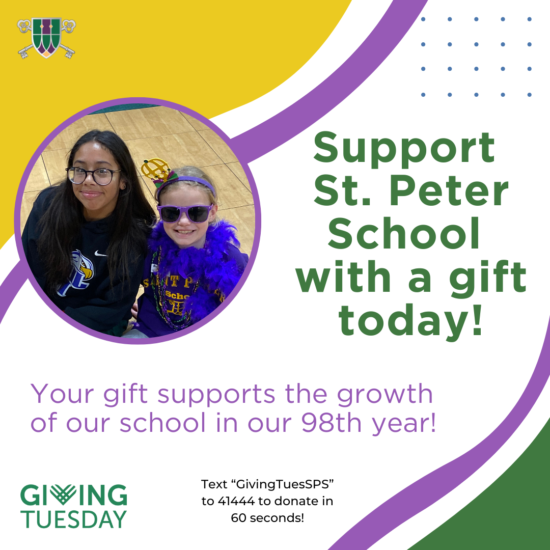 Support St. Peter School on Giving Tuesday!