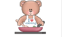 Image of a Teddy bear cooking.