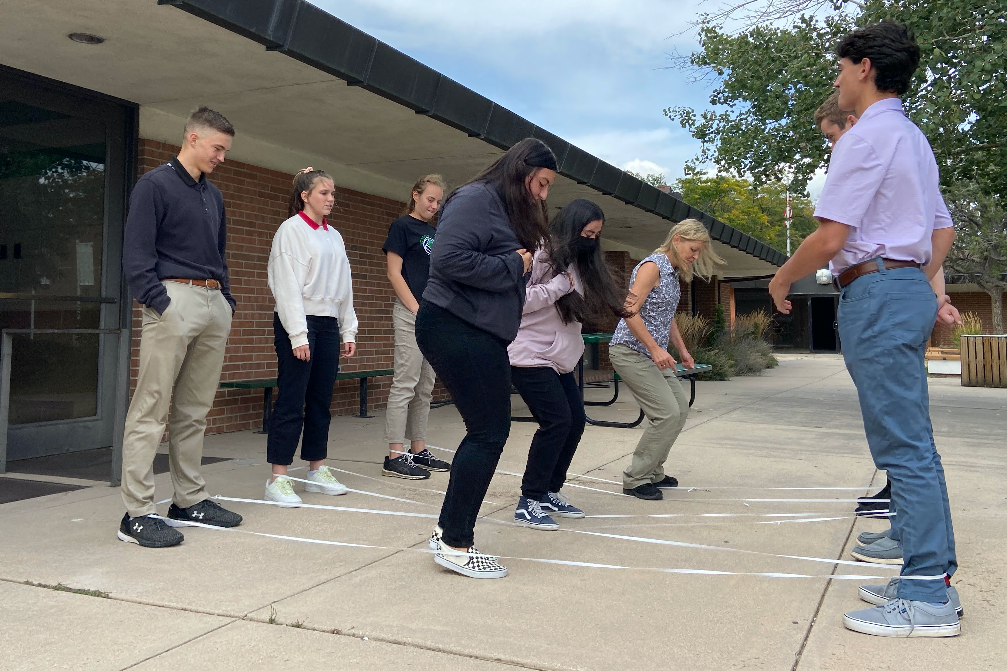 Russian class learning a game