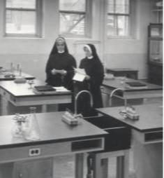 St. Mary's High School 2 nuns in a classroom 1900s