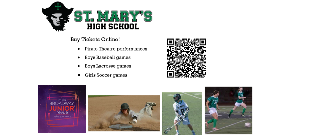 GoFan QR code buy tickets online St. Mary's High School, 2501 E Yampa St, Colorado Springs CO 80909