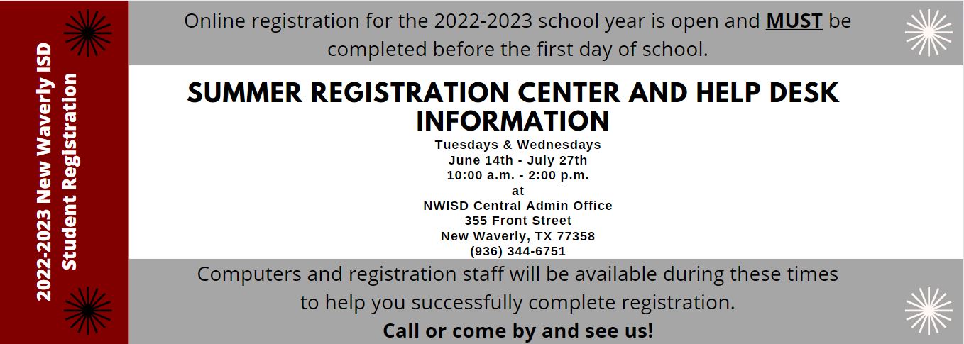 2022-2023 Student Registration Center Information