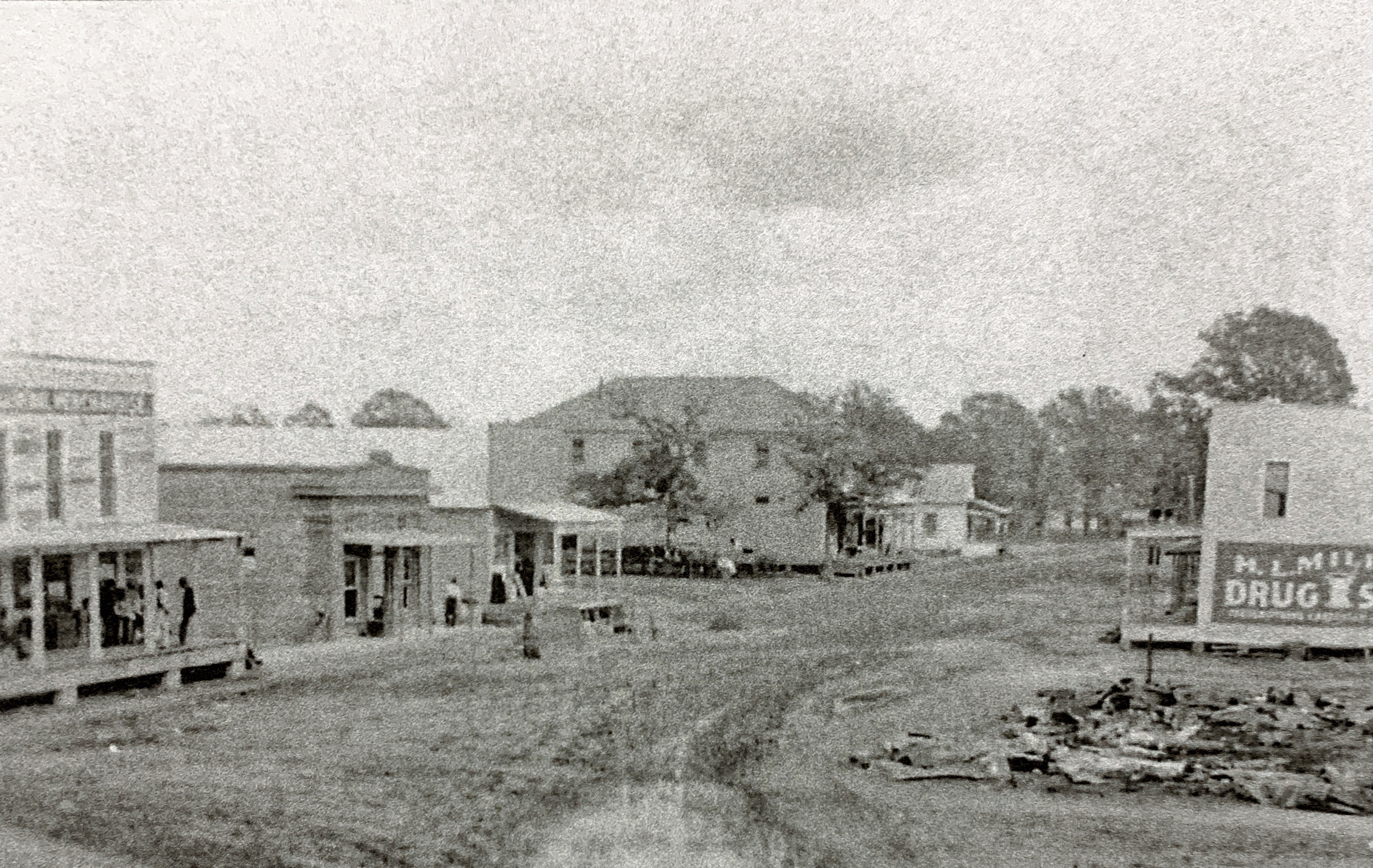 Downtown New Waverly in the late 1800s