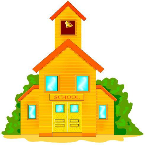 cartoon image of a school building