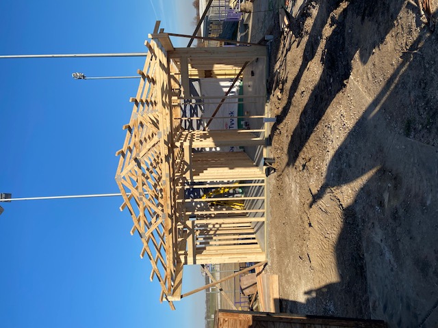 Construction progress of ball field bathroom