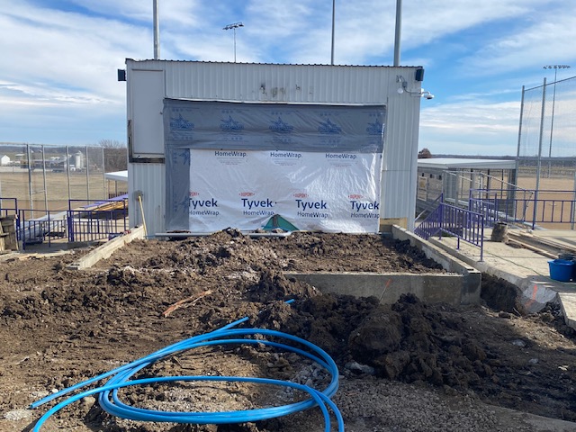 Construction progress of ball field bathroom