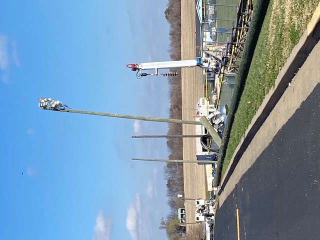 Progress of replacing softball field lights