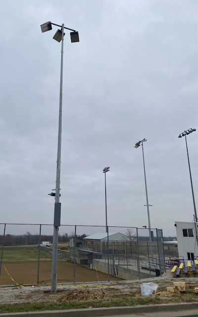 Progress of replacing softball field lights