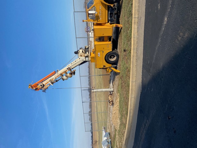 Progress of replacing softball field lights