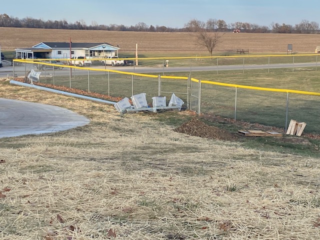 Progress of replacing softball field lights