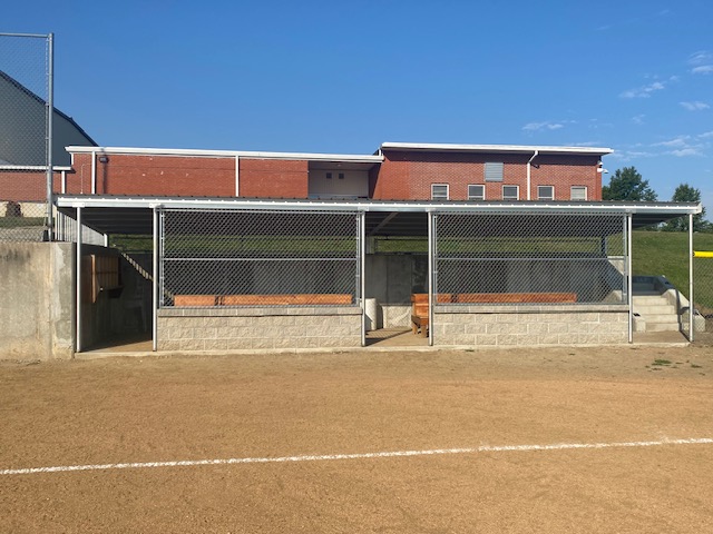 Progress on reconstructing softball field falls and dugouts