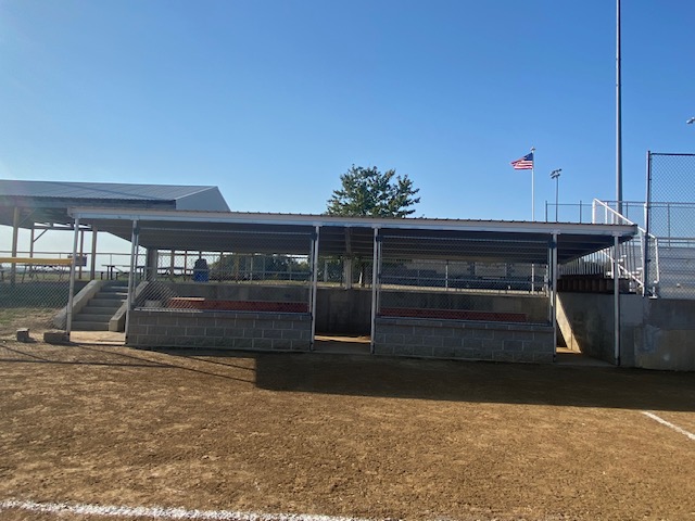 Progress on reconstructing softball field falls and dugouts