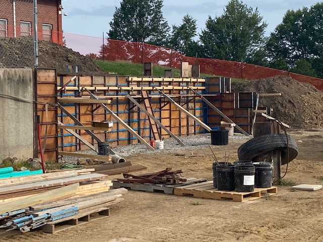 Progress on reconstructing softball field falls and dugouts