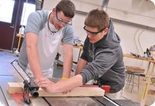 Two students working on a project