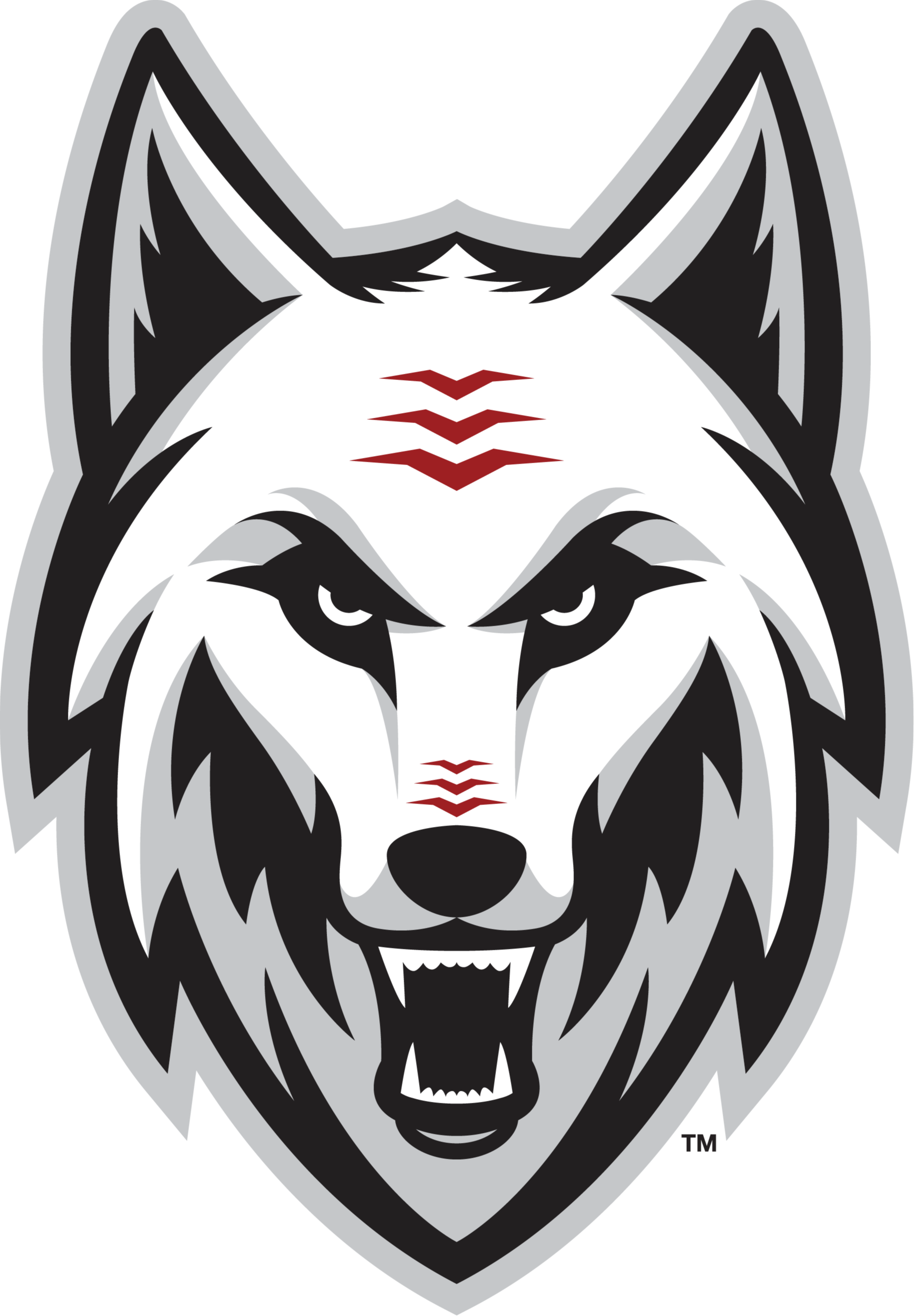 Paw Paw Red Wolves Logo-Wolf Head