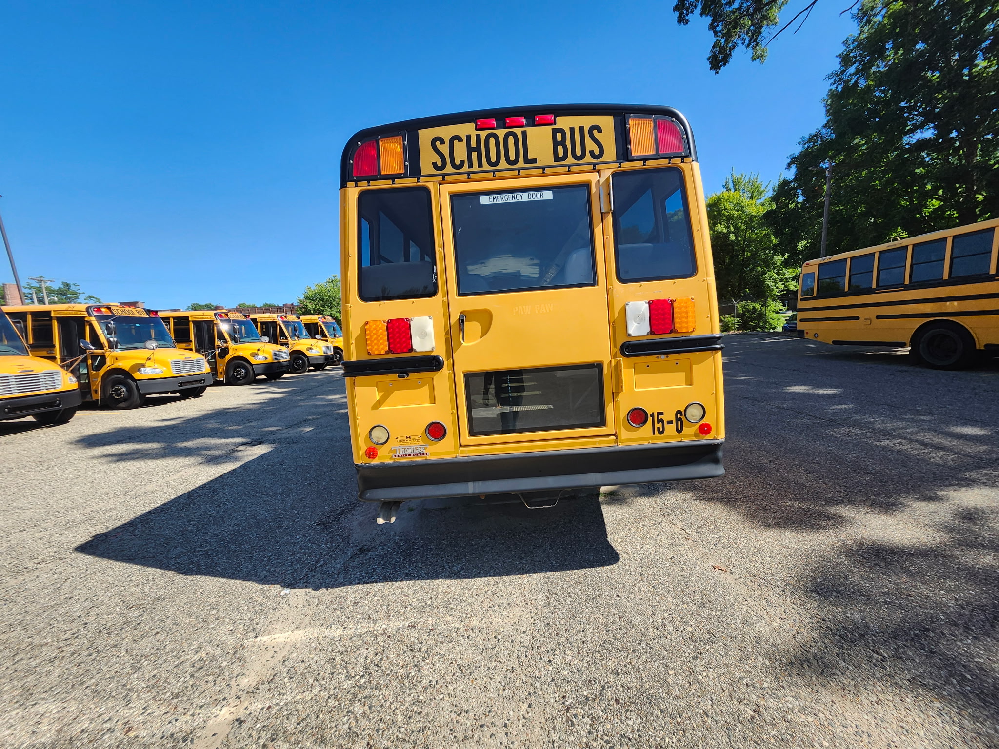 school bus back side exterior