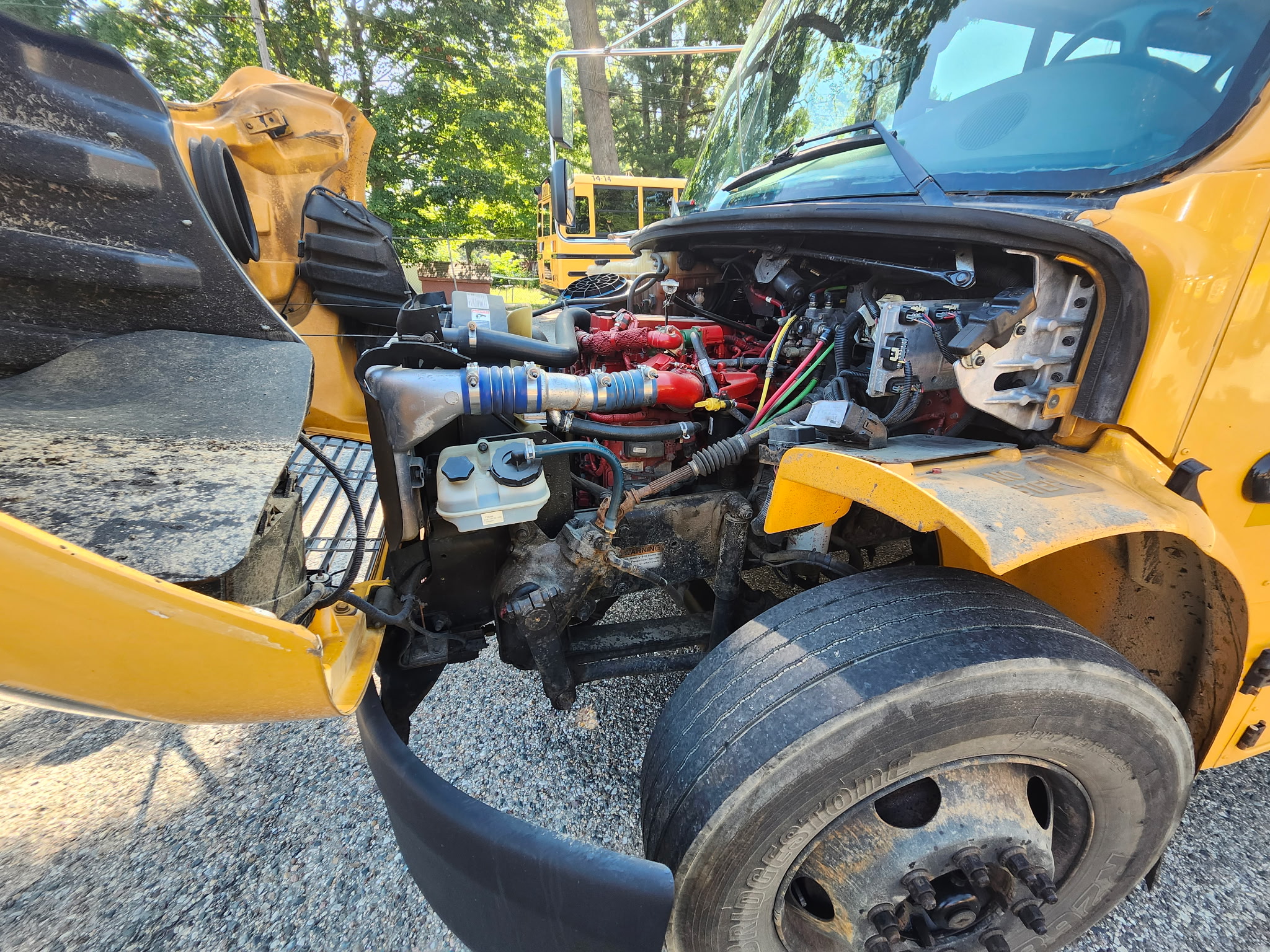 driver side school bus engine
