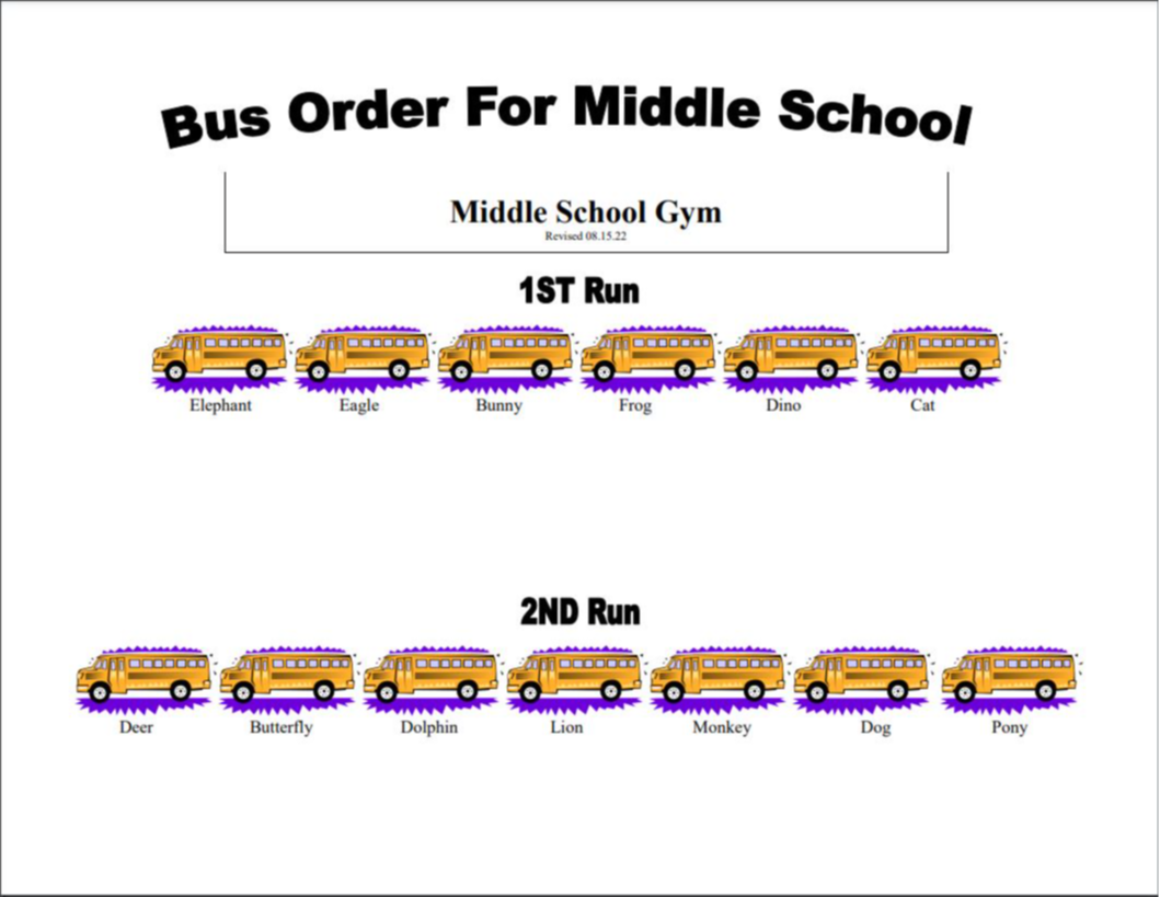 Bus Lineup