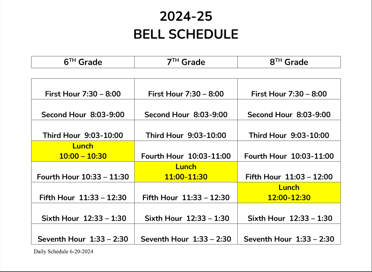 Bell Schedule