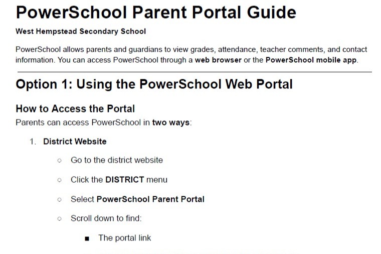 PowerSchool Parent Portal Guide