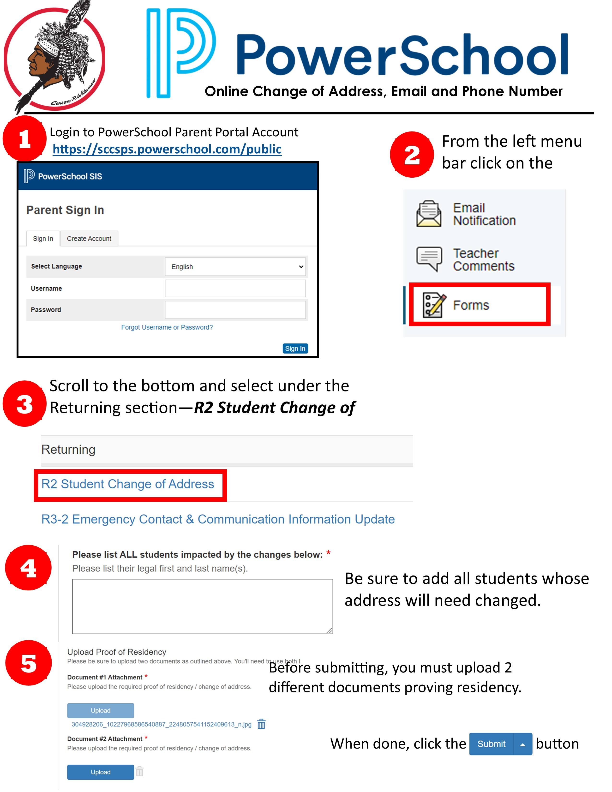 Online Change Address Directions