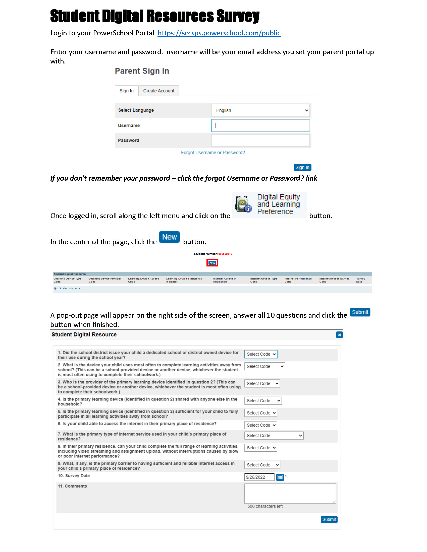 Parent Digital Survey