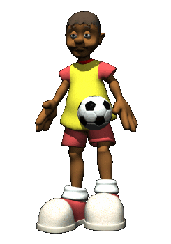 boy playing soccer ball
