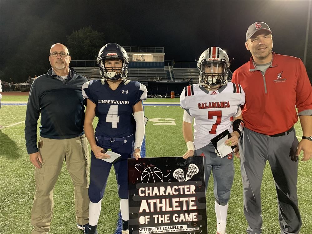 Congratulations to Jarrett McKenna from Salamanca who was named Character Athlete of the Game. 