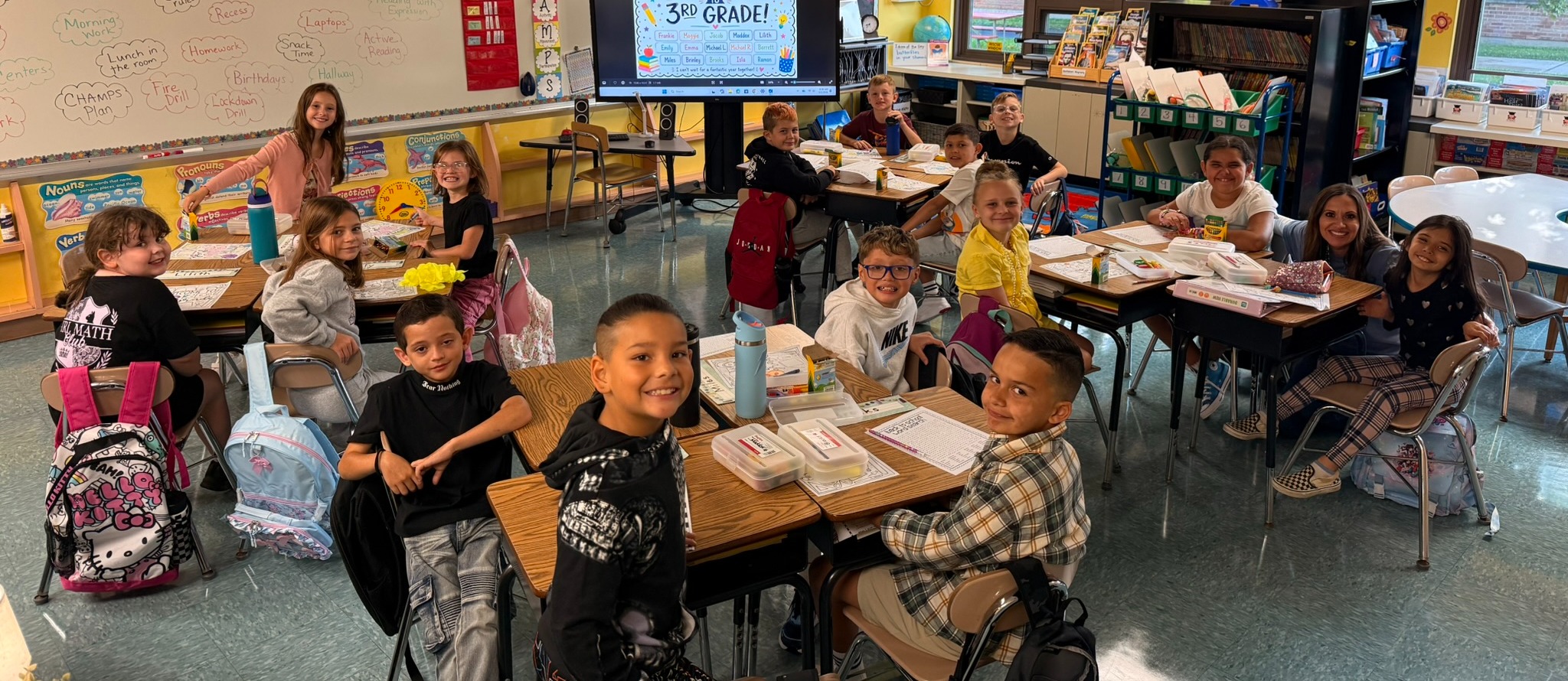 Classroom first day with students